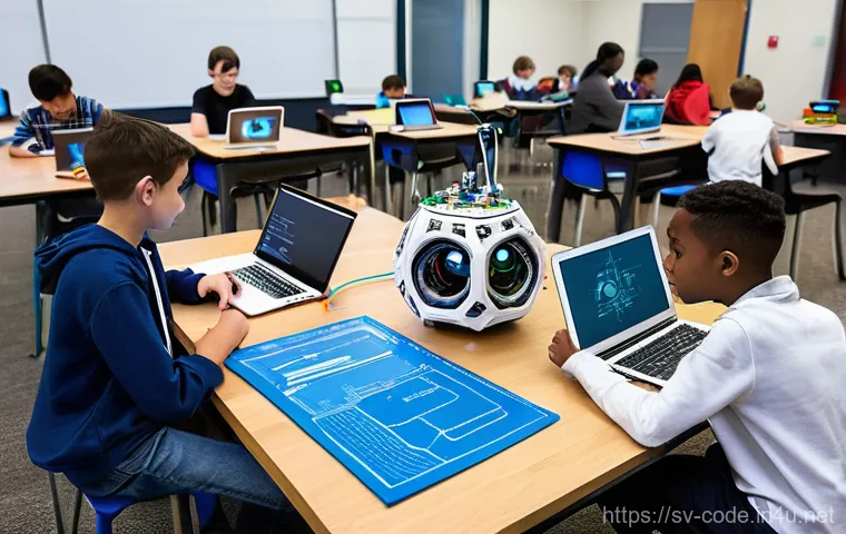 코딩교육지도사와 학습 환경 조성 - **Prompt 1: Early Coding Exploration**
    A group of diverse children, aged 6-10, are actively enga...