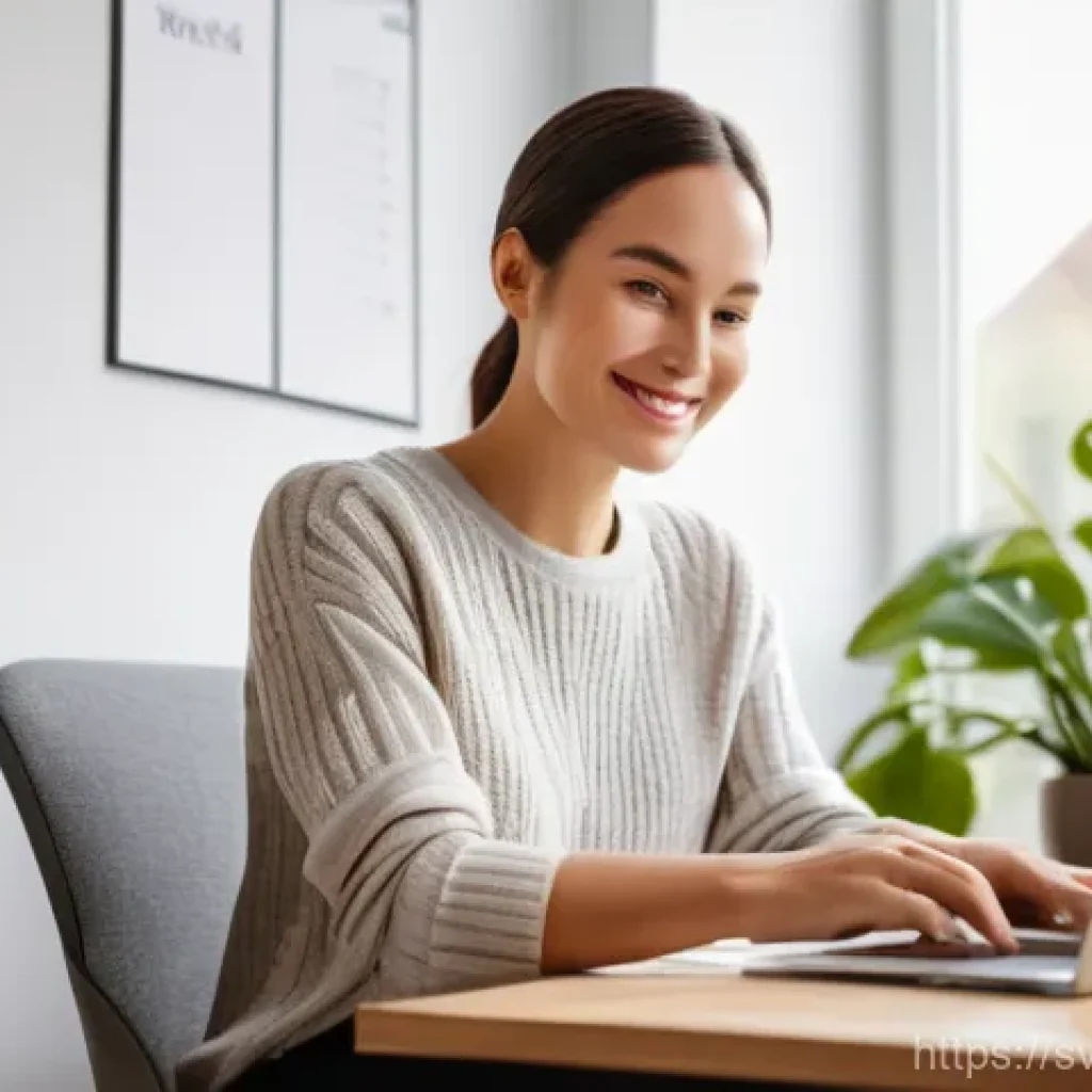 코딩교육지도사 업무에서의 시간 관리 비법 - **Prompt:** "A calm and composed female code teacher, in her mid-30s, sitting at a clean, well-organ...