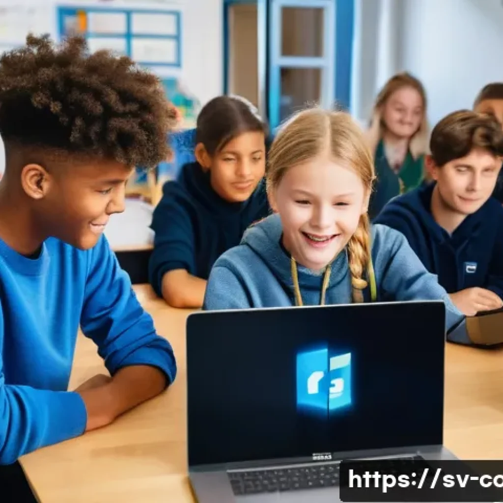 코딩교육지도사와 IT 기술 발전의 상관관계 - A modern classroom setting in Sweden where diverse teenagers are engaged in coding lessons using int...
