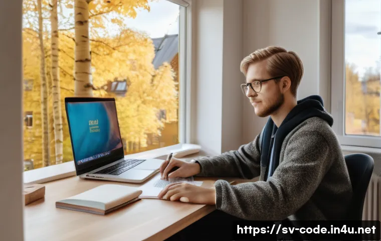 코딩교육지도사와 1대1 맞춤형 강의 사례 - A modern, cozy home office setup for personalized coding tutoring in Sweden, featuring a young adult...