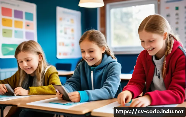 코딩교육지도사와 코딩 교육의 사회적 가치 - A diverse group of Swedish school children aged 8-12 enthusiastically learning coding through colorf...