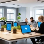 Home 22 코딩교육지도사 자격증과 공무원 채용 - A modern Swedish public sector office environment showing a diverse group of professionals collabora...